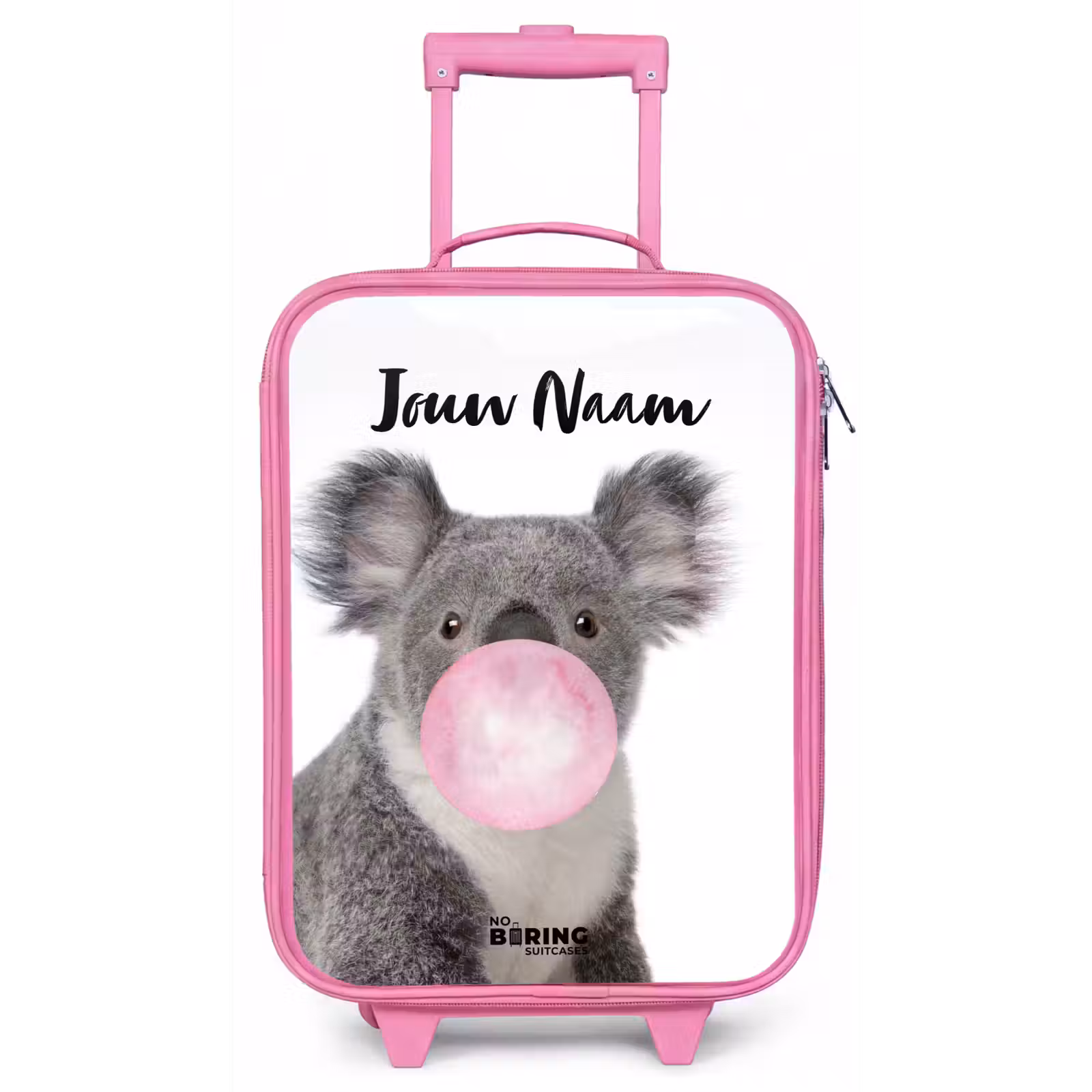 Kinderkoffer met naam - Roze - Kauwgom koala — 1