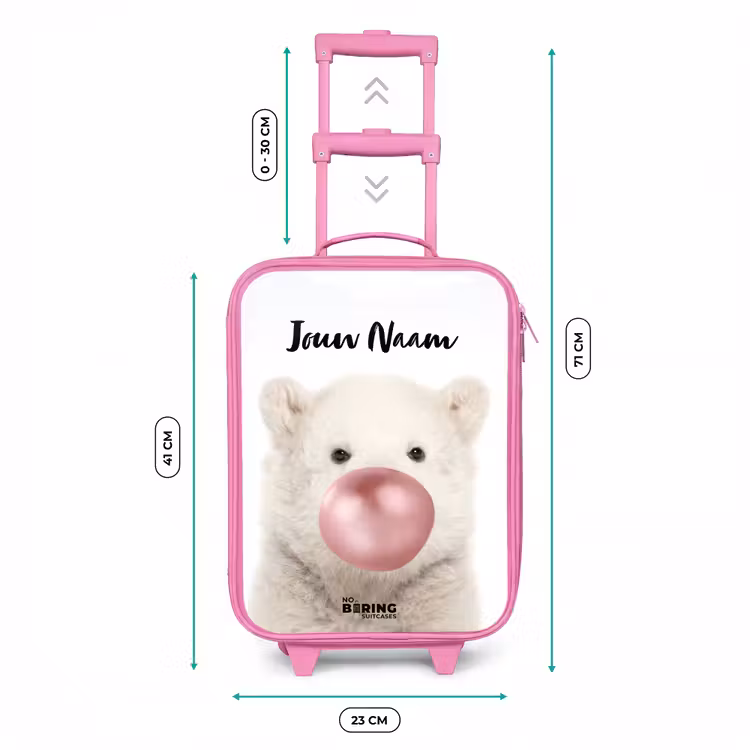 Kinderkoffer met naam - Roze - Bubblegum beer — 5