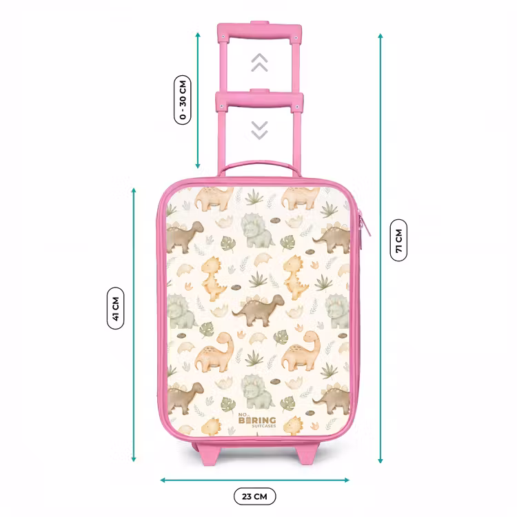 Kinderkoffer - Roze - Dino patroon in pastelkleuren — 5