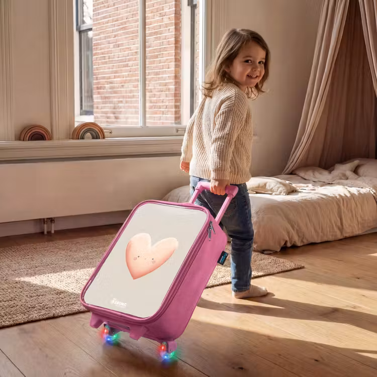 Kinderkoffer - Roze - Hart in pastel kleuren — 3
