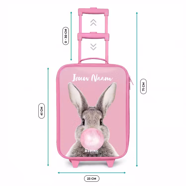 Kinderkoffer met naam - Roze - Kauwend knaagje — 5