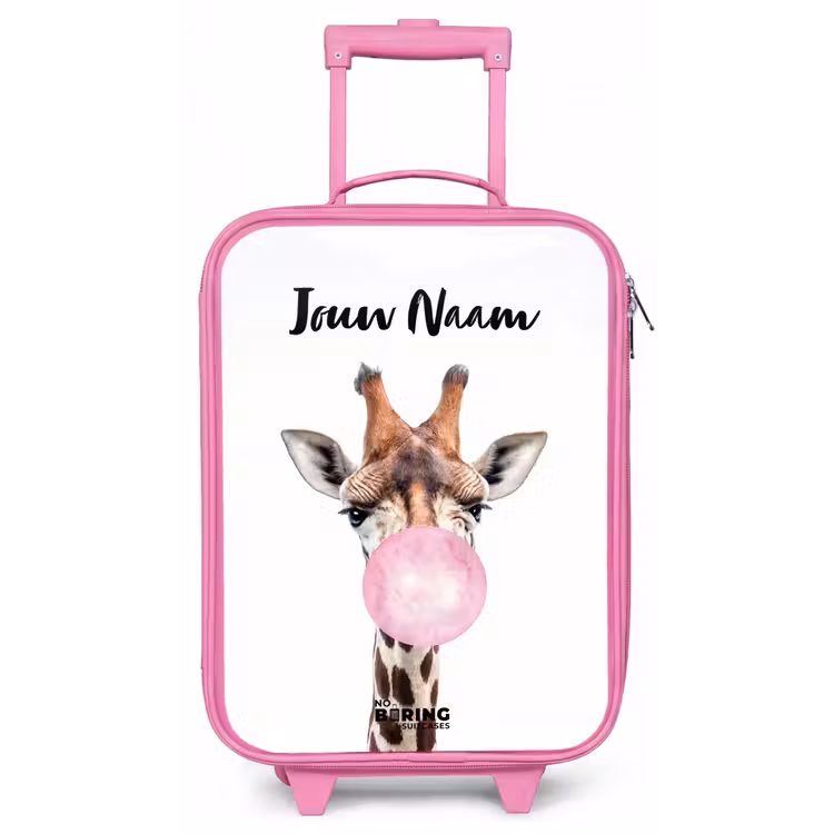 Kinderkoffer met naam - Roze - Kauwende Kobus — 1