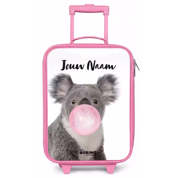 Kinderkoffer met naam - Roze - Kauwgom koala — 1