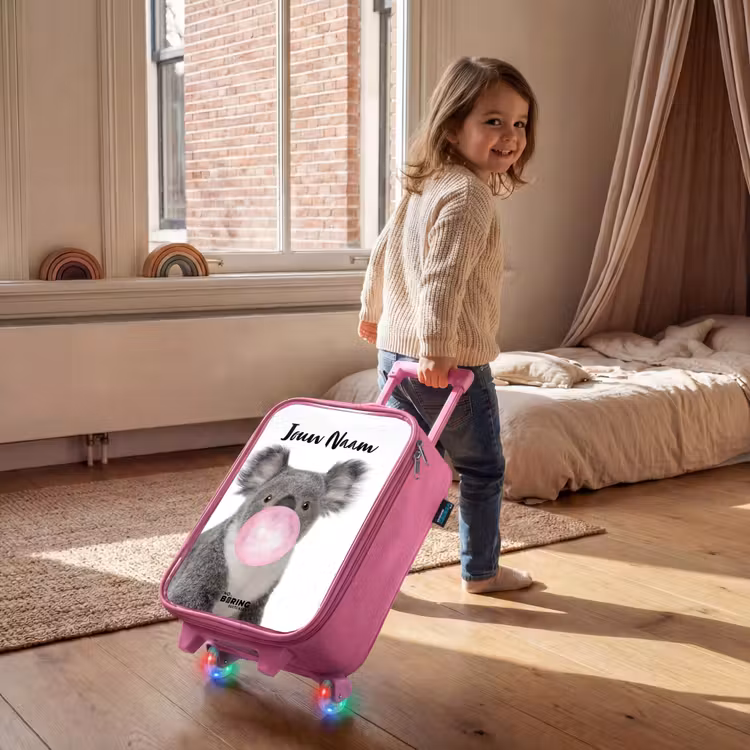 Kinderkoffer met naam - Roze - Kauwgom koala — 3
