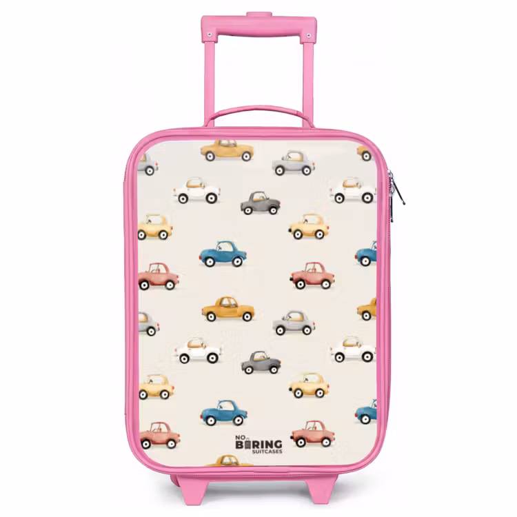 Kinderkoffer - Roze - Kleurrijke retro autootjes — 1