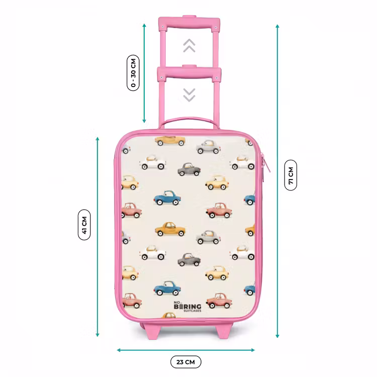 Kinderkoffer - Roze - Kleurrijke retro autootjes — 5