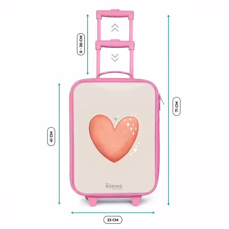 Kinderkoffer - Roze - Rood hart op een beige achtergrond — 5