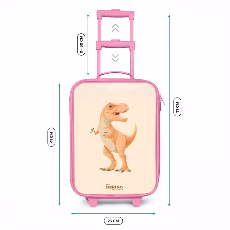 Kinderkoffer - Roze - T-rex dino in oranje kleuren — 5