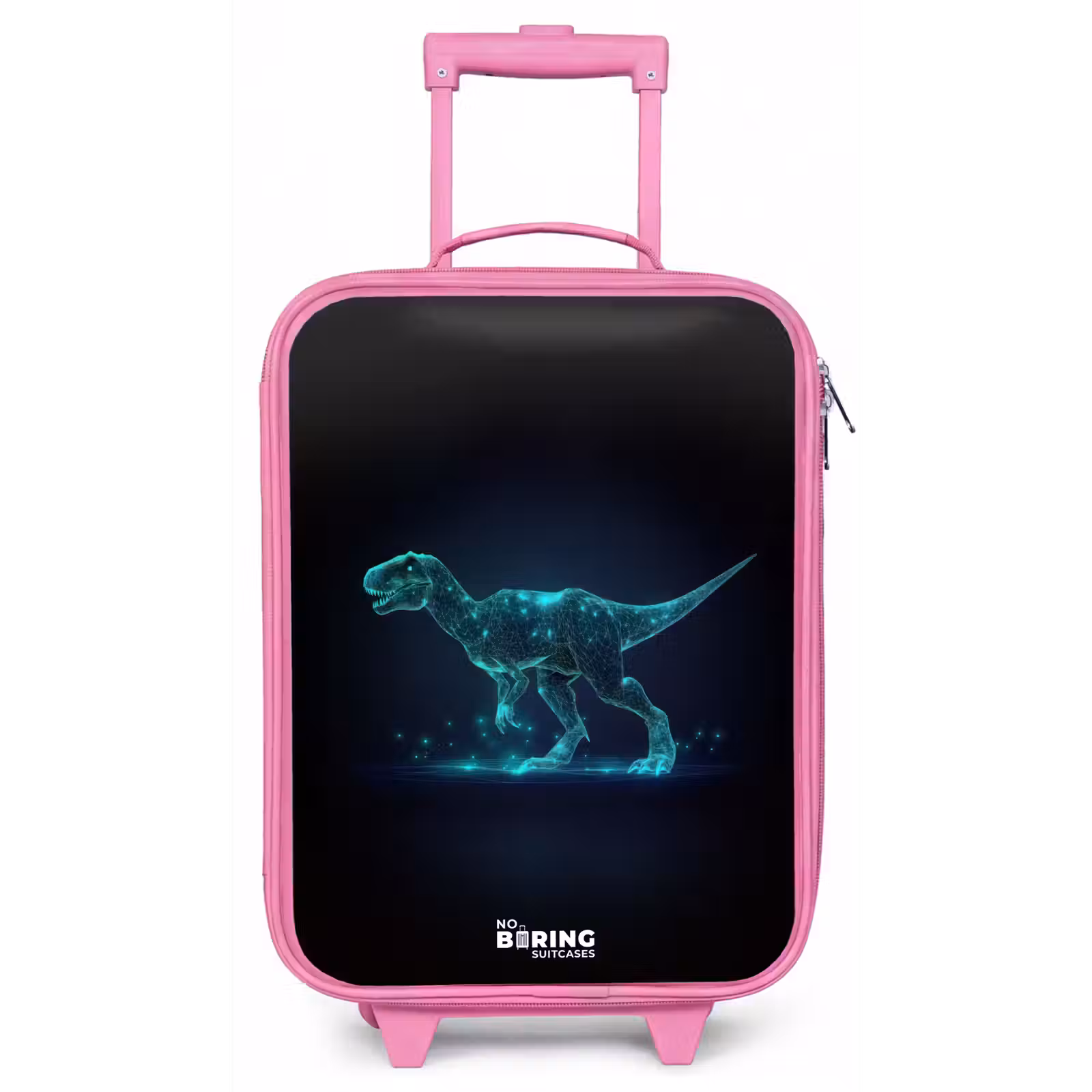 Kinderkoffer - Roze - Digitale T-Rex in blauw lichtveld — 1
