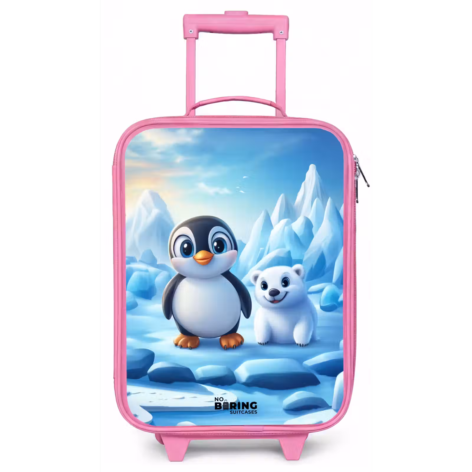 Kinderkoffer - Roze - Pinguïn en ijsbeertje op ijsschotsen — 1