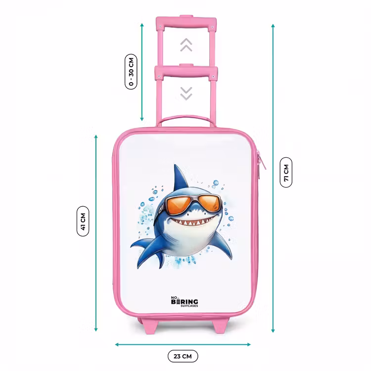 Kinderkoffer - Roze - Coole haai met zonnebril in het water — 5