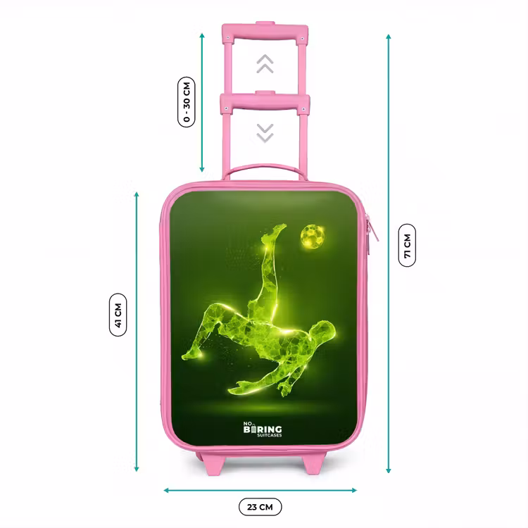 Kinderkoffer - Roze - Groene neon omhaal in actie — 5
