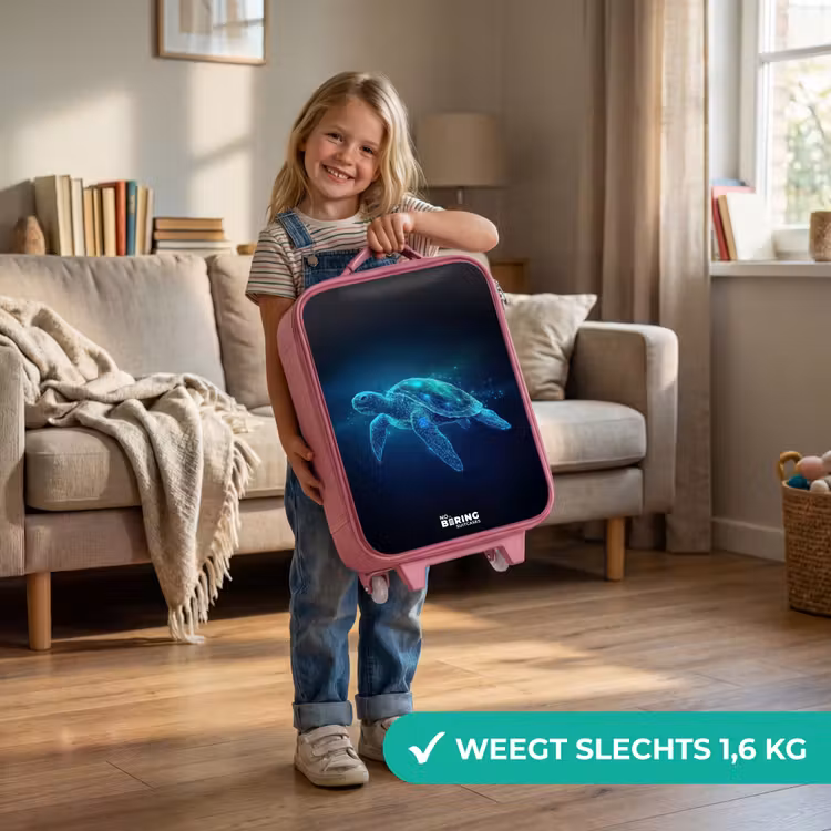 Kinderkoffer - Roze - Lichtgevende schildpad in digitale oceaan — 2