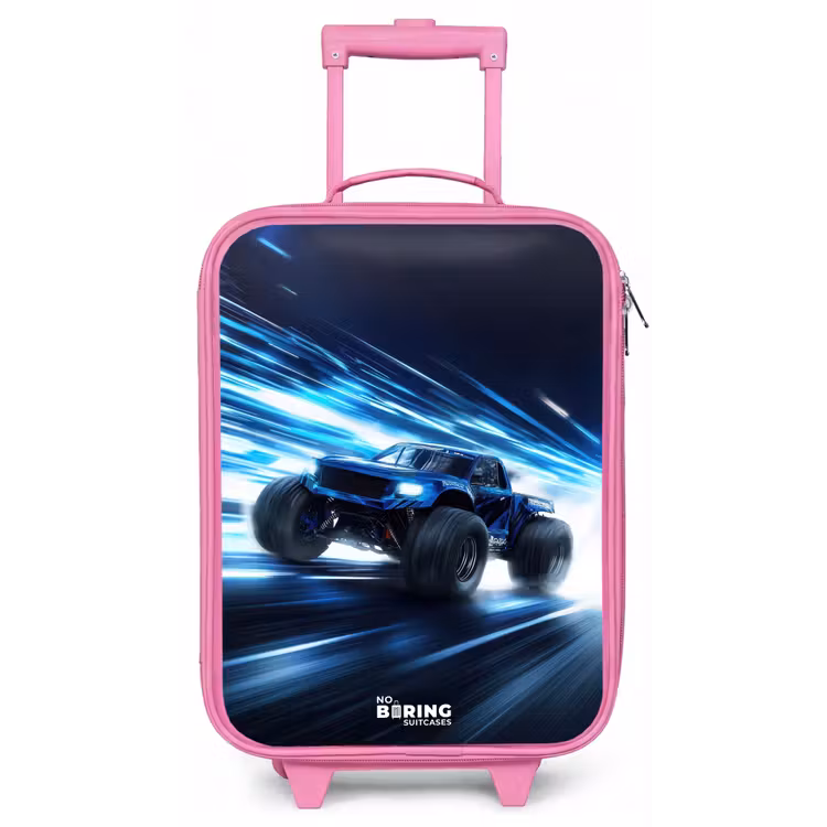 Kinderkoffer - Roze - Monstertruck raast door lichtsnelheid — 1