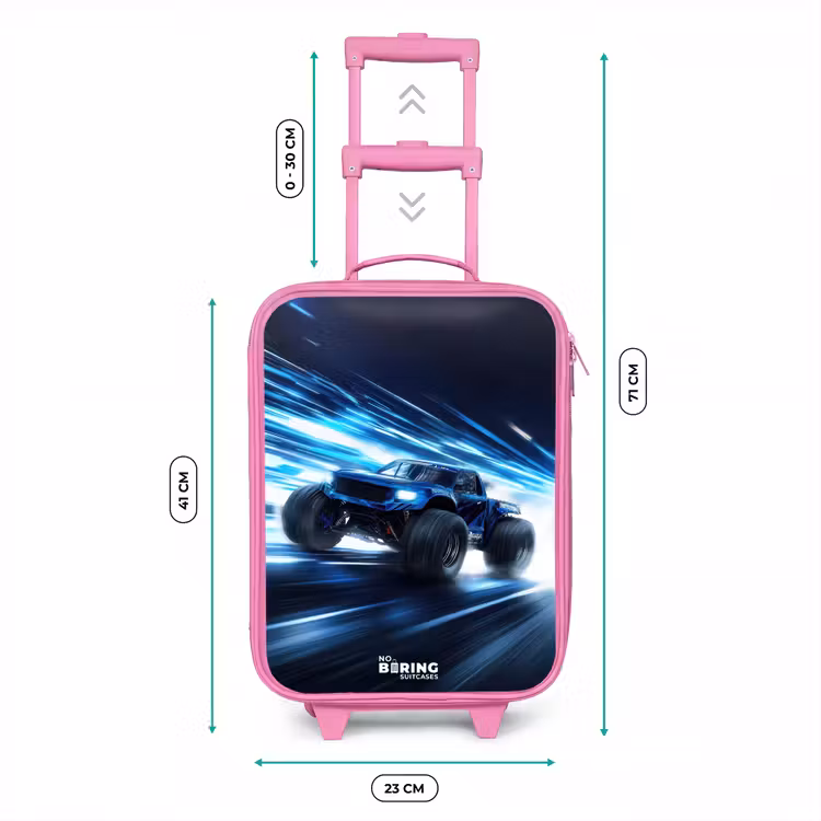 Kinderkoffer - Roze - Monstertruck raast door lichtsnelheid — 5