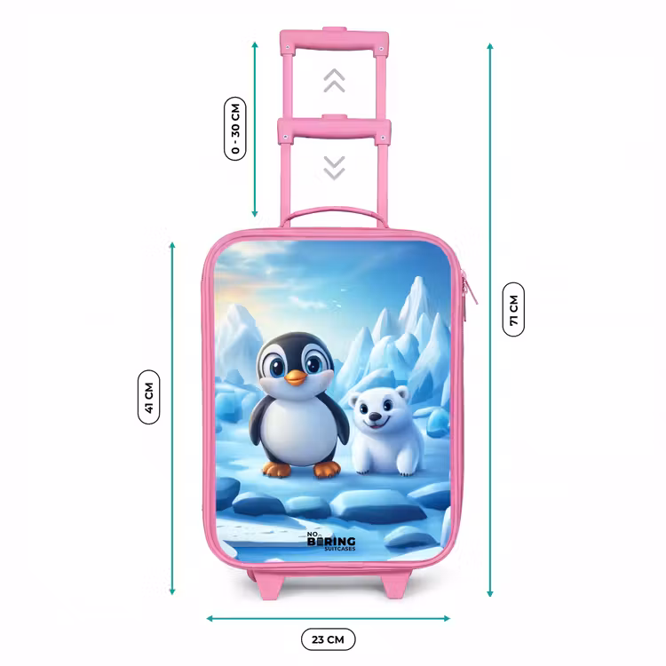 Kinderkoffer - Roze - Pinguïn en ijsbeertje op ijsschotsen — 5