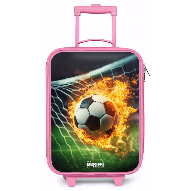 Kinderkoffer - Roze - Vuurvoetbal in doelnet vastgelegd — 1