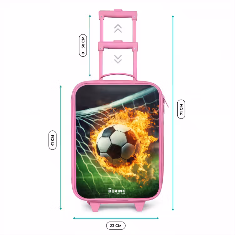 Kinderkoffer - Roze - Vuurvoetbal in doelnet vastgelegd — 5