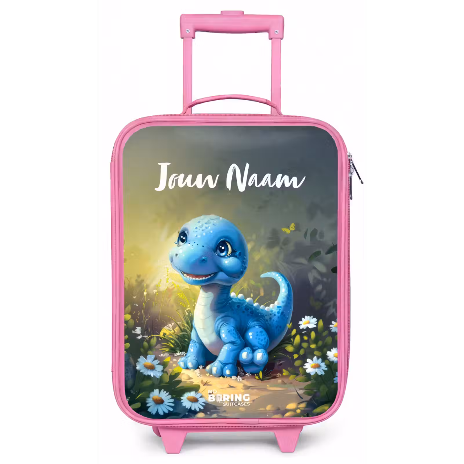 Kinderkoffer met naam - Roze - Branco Brontosaurus — 1