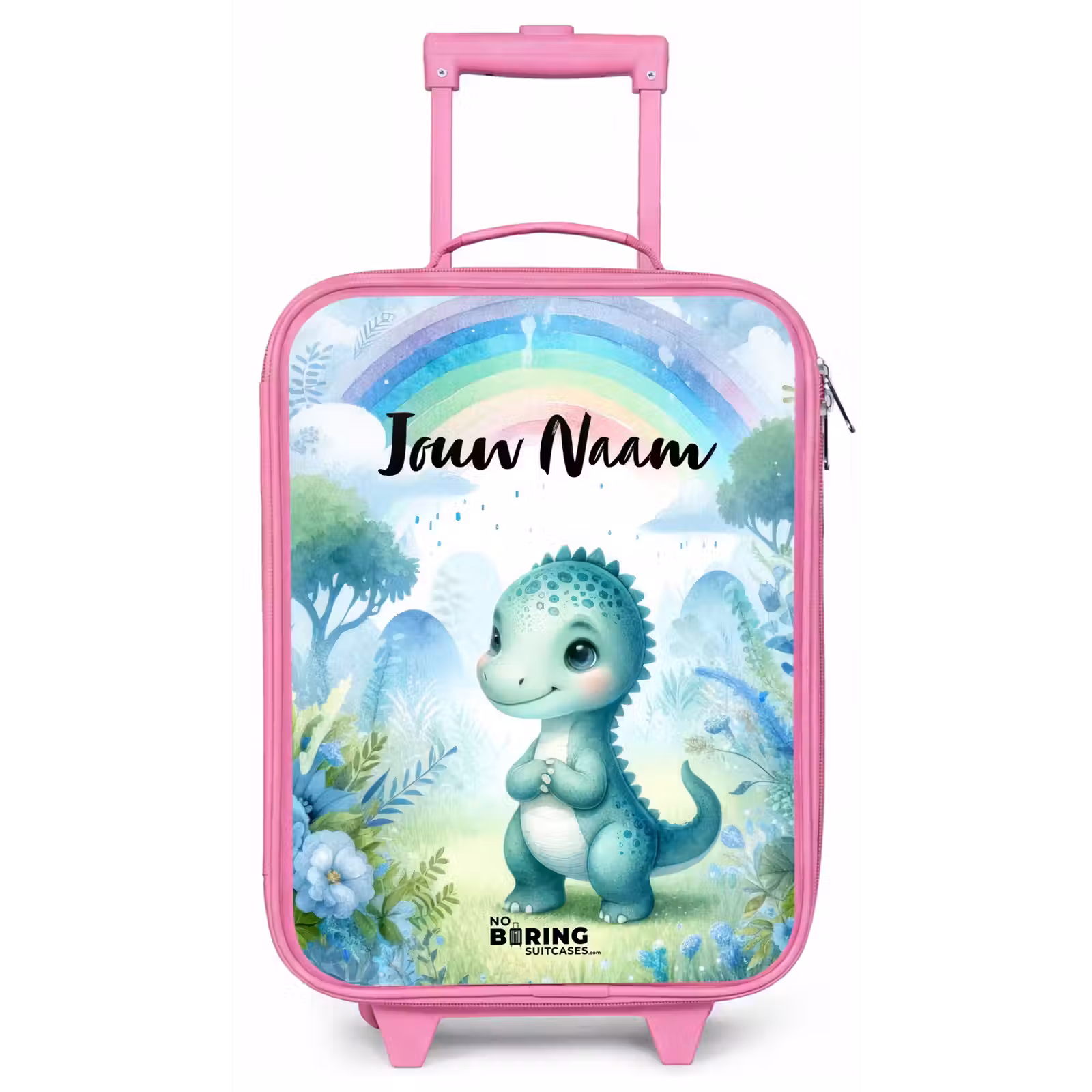 Kinderkoffer met naam - Roze - Daantje Dino — 1