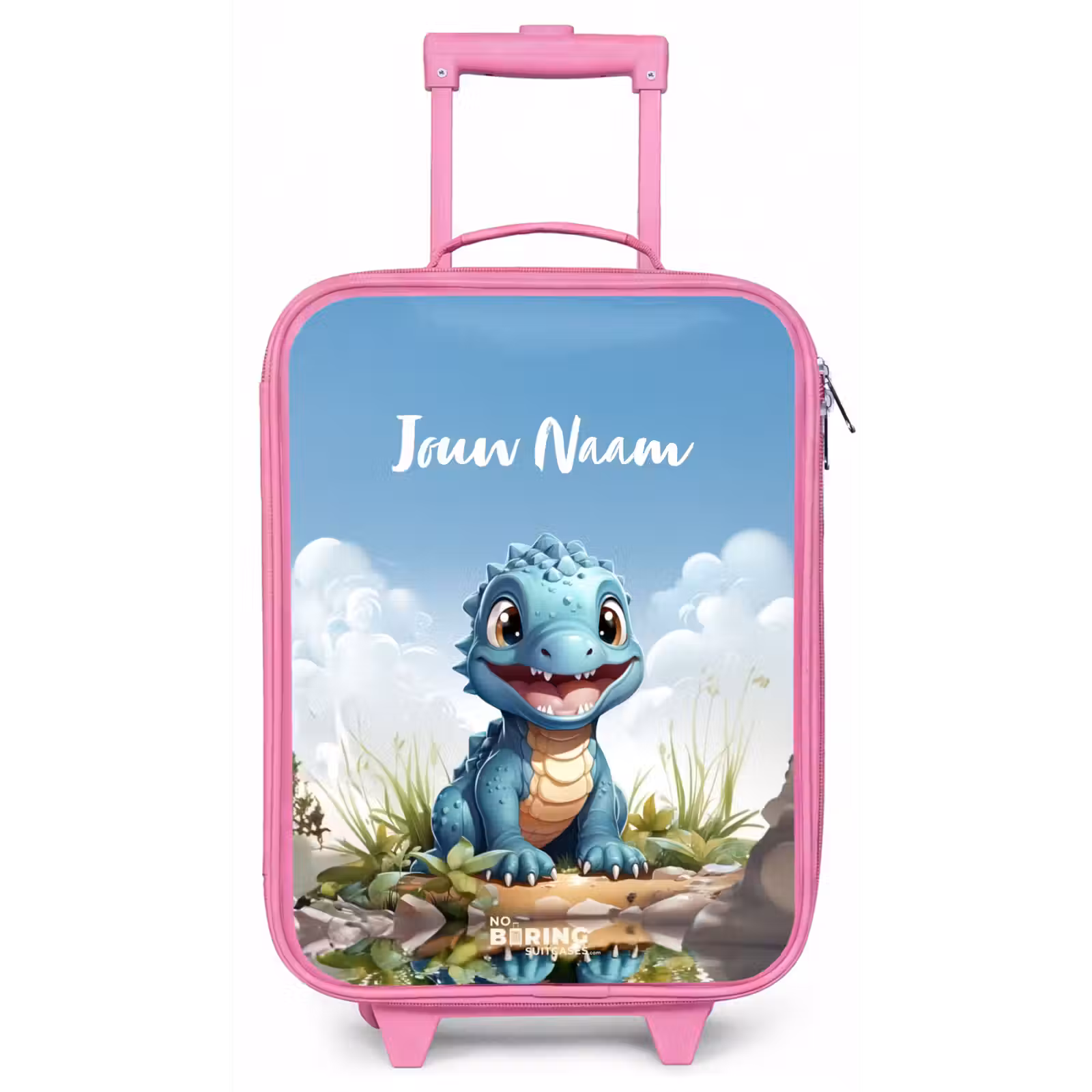 Kinderkoffer met naam - Roze - Darius Dino — 1