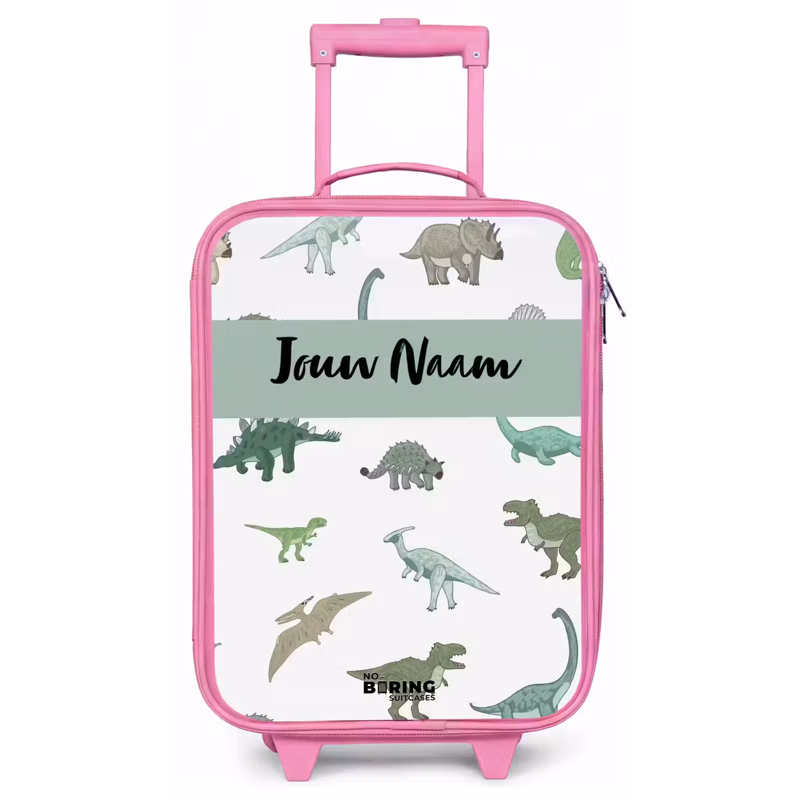Kinderkoffer met naam - Roze - Dino Dynastie — 1