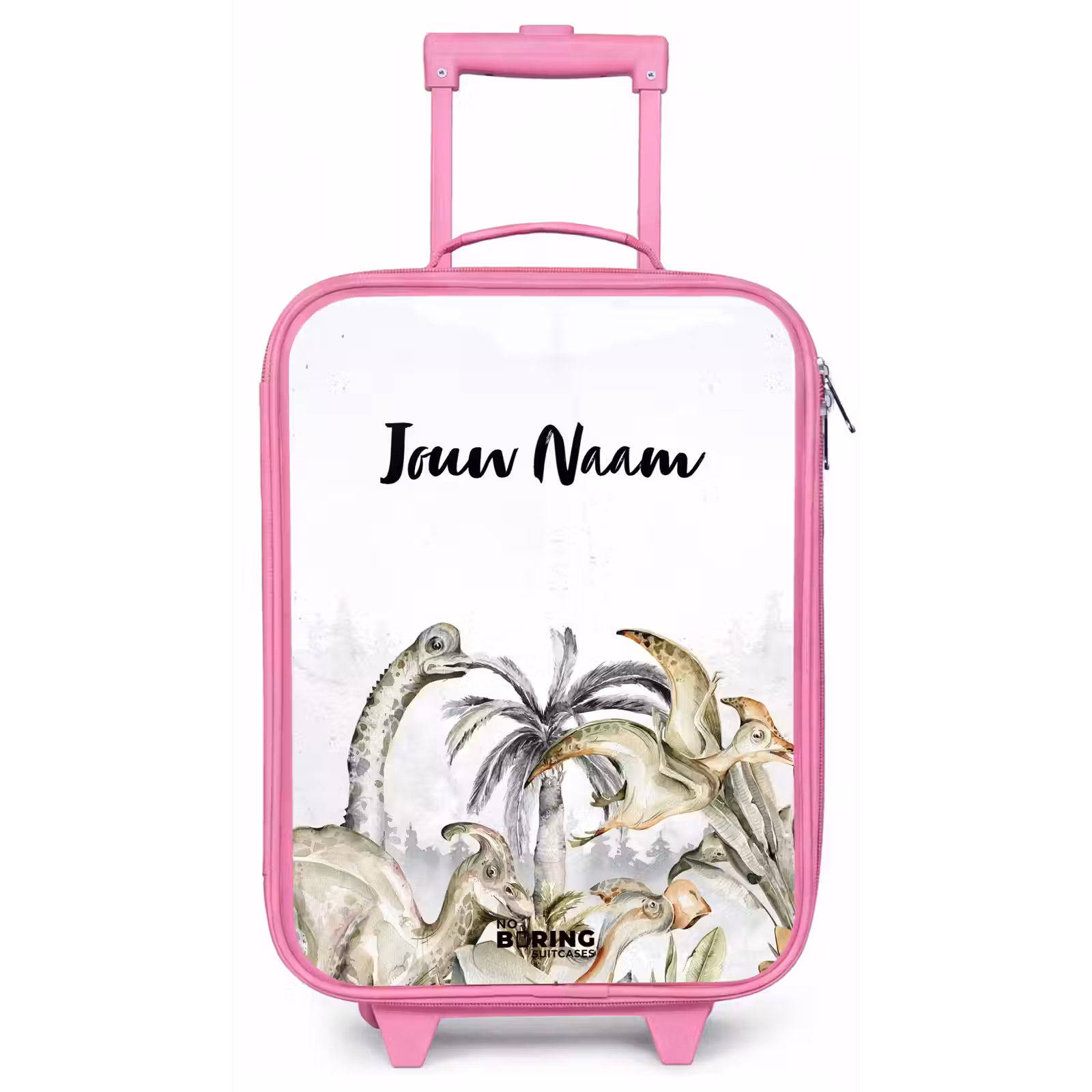 Kinderkoffer met naam - Roze - Dino Jungle — 1