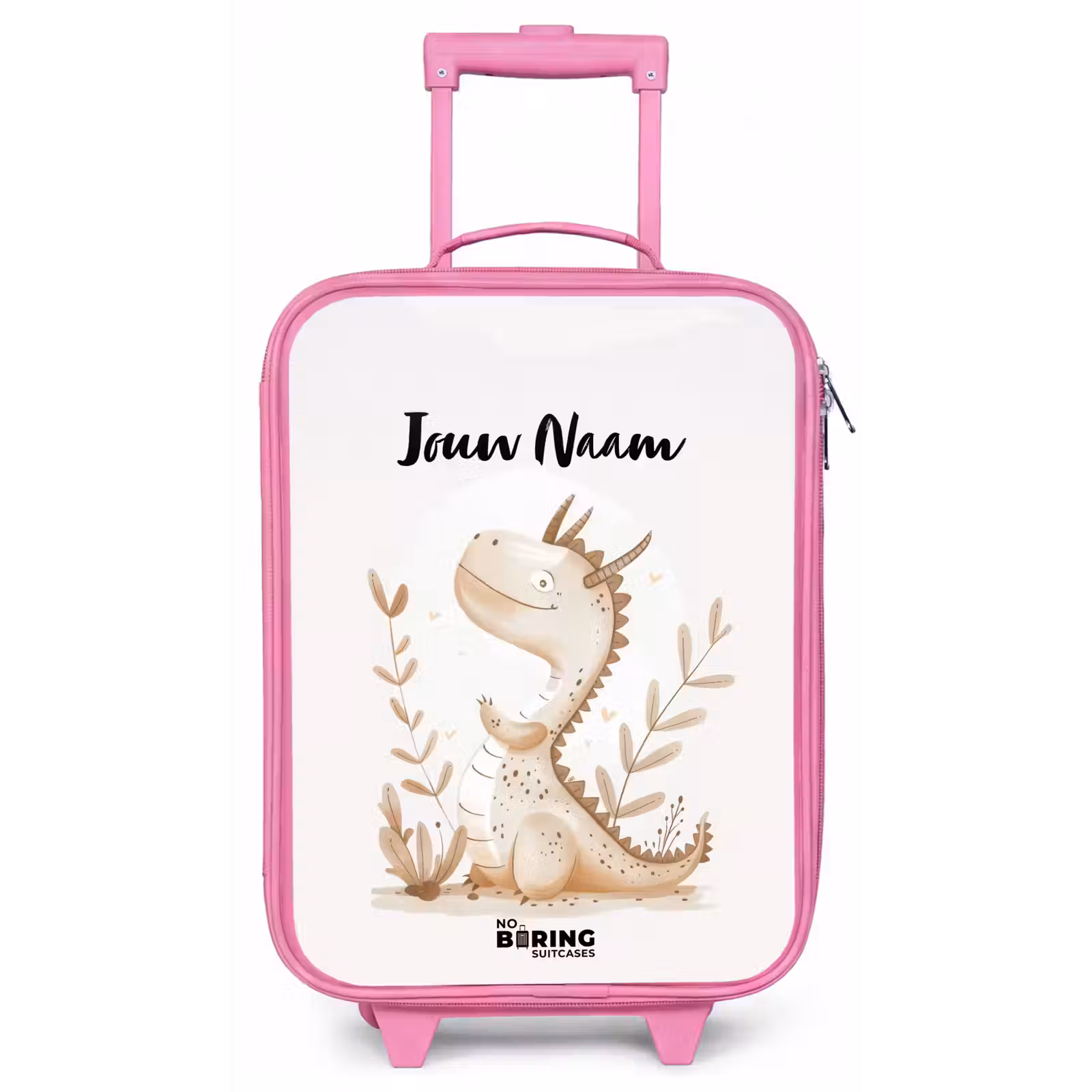 Kinderkoffer met naam - Roze - Dobby draakje — 1
