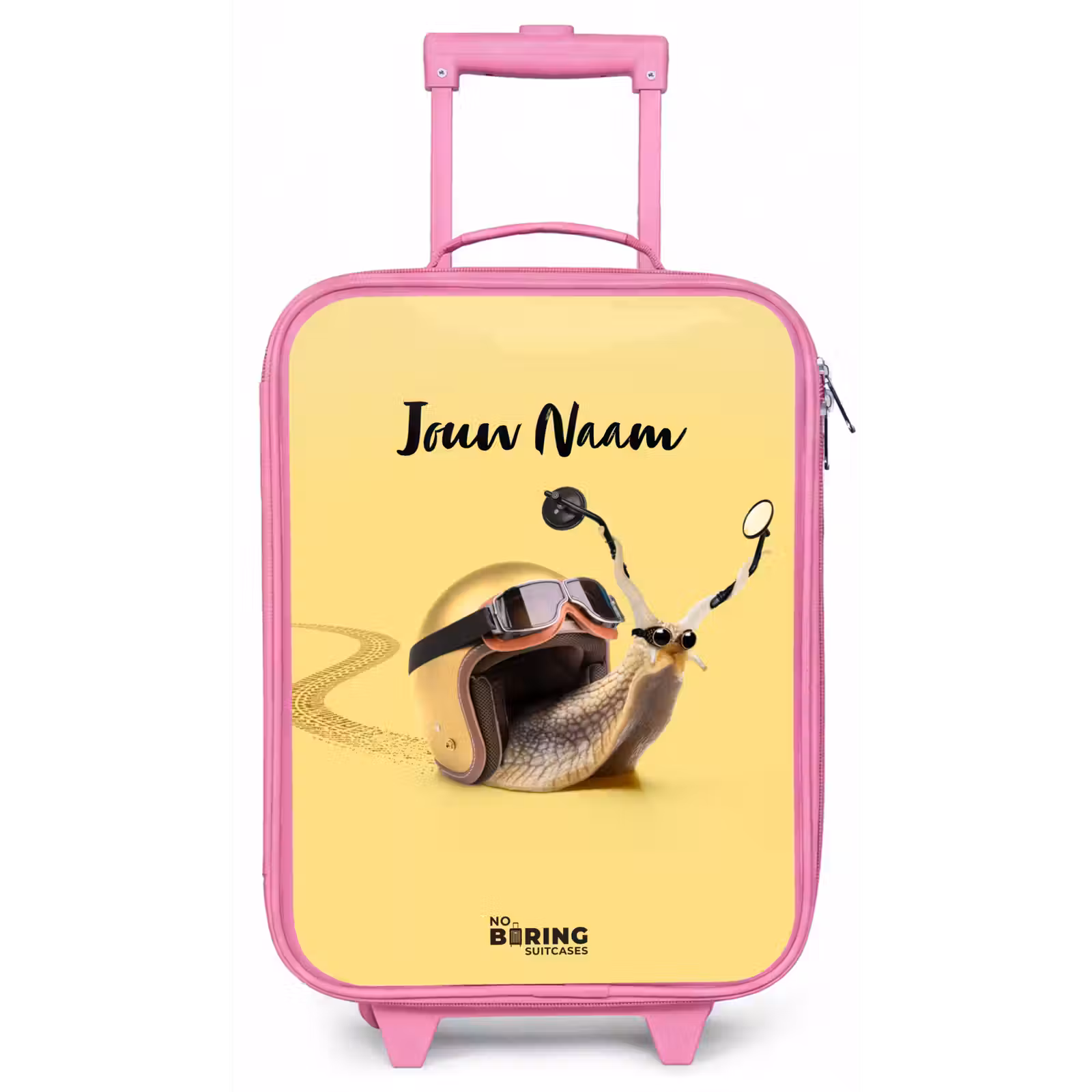 Kinderkoffer met naam - Roze - Escar-Go - Geel — 1