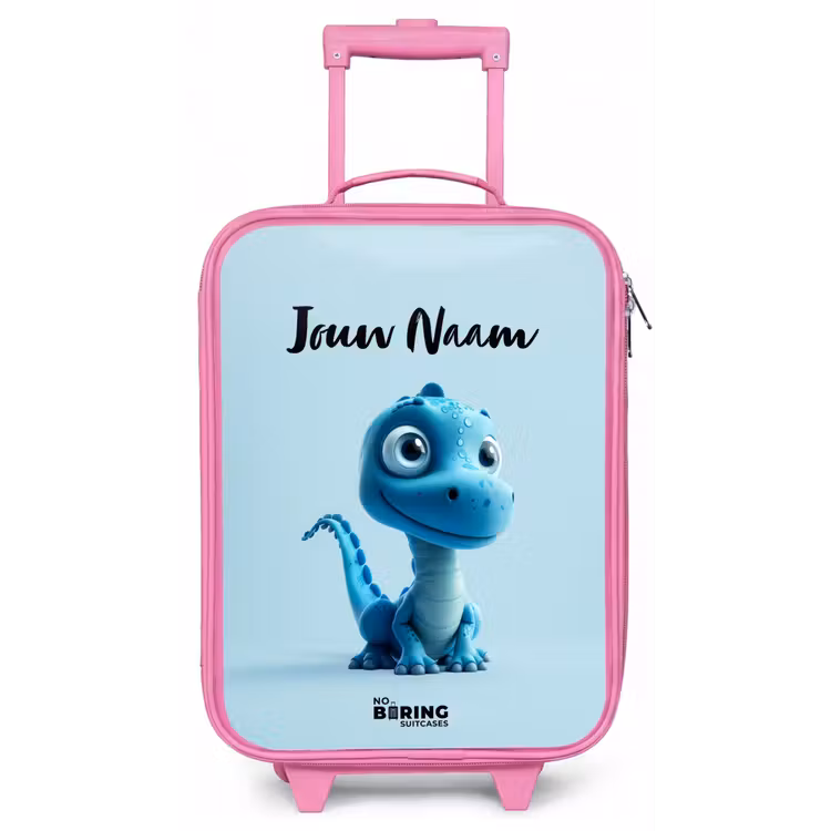 Kinderkoffer met naam - Roze - Blije Bronto — 1