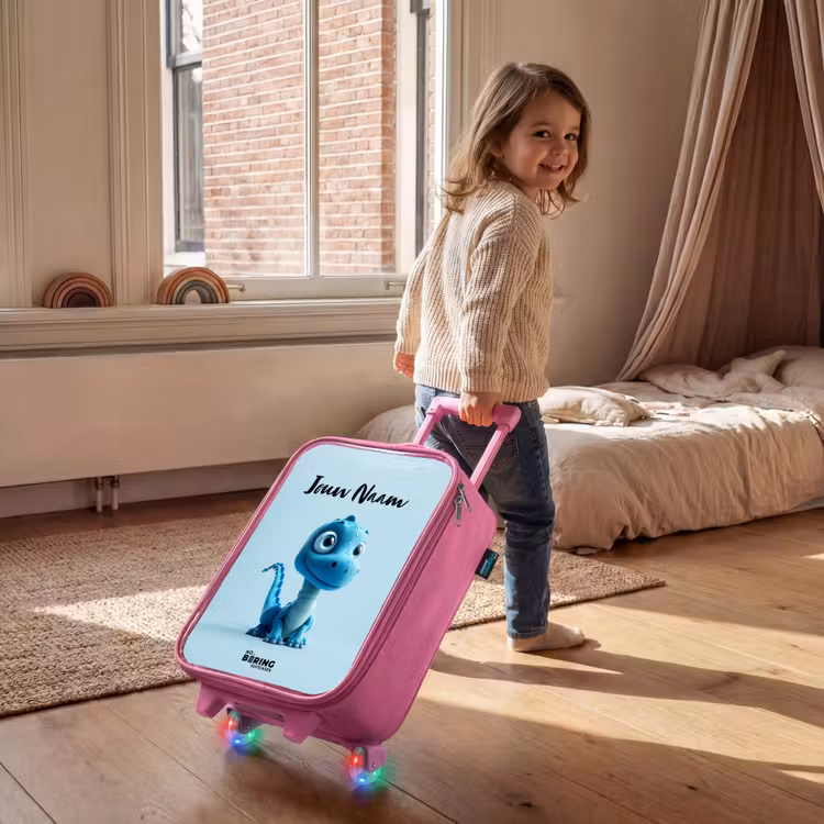 Kinderkoffer met naam - Roze - Blije Bronto — 3