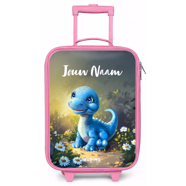 Kinderkoffer met naam - Roze - Branco Brontosaurus — 1