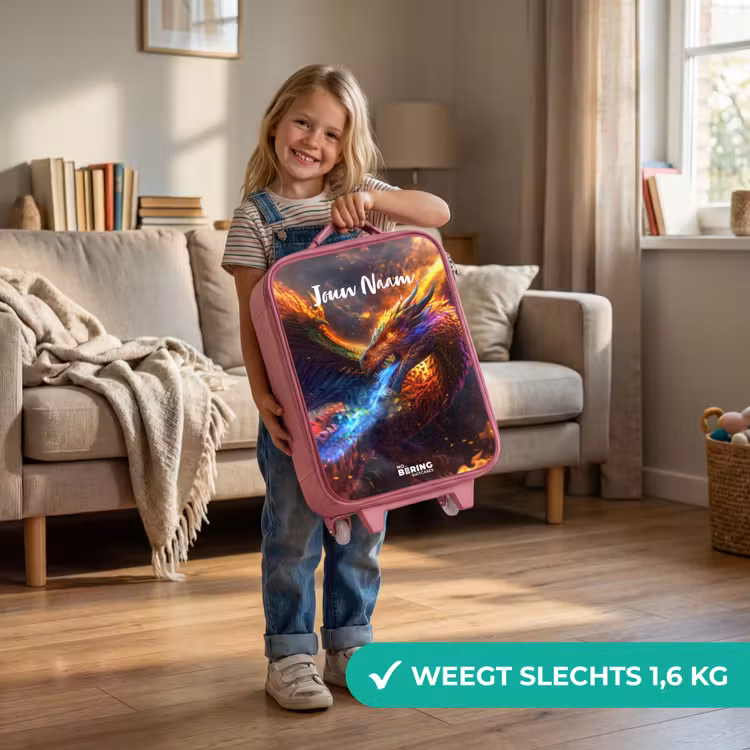 Kinderkoffer met naam - Roze - Chroma krijger — 2