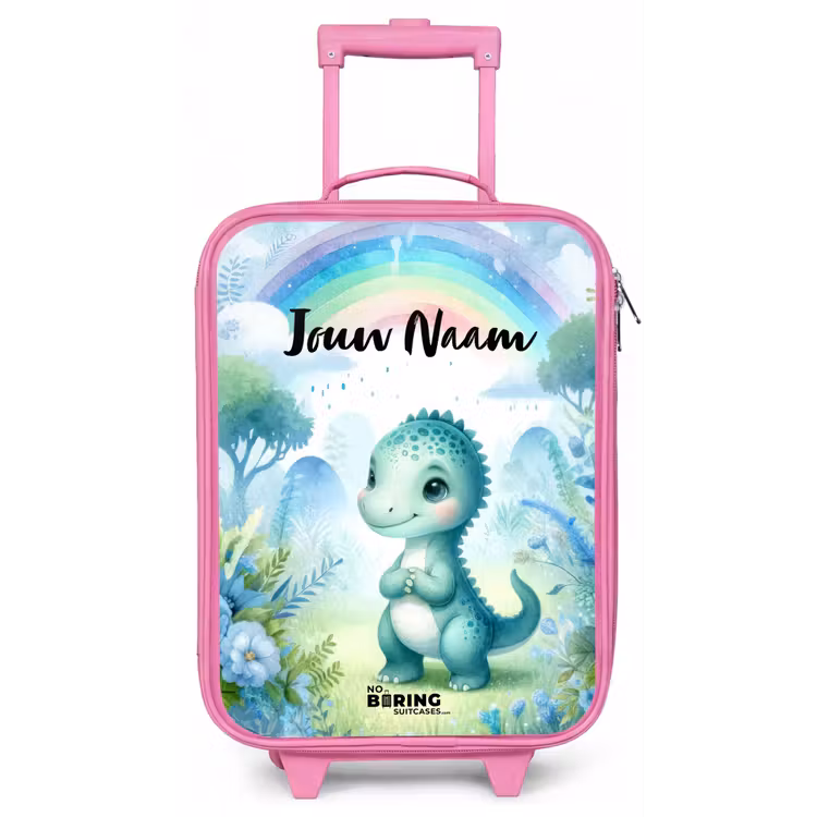 Kinderkoffer met naam - Roze - Daantje Dino — 1