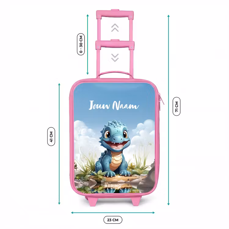 Kinderkoffer met naam - Roze - Darius Dino — 5