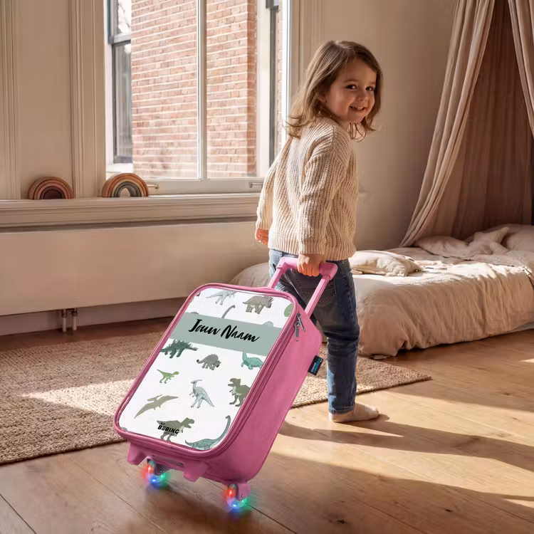 Kinderkoffer met naam - Roze - Dino Dynastie — 3