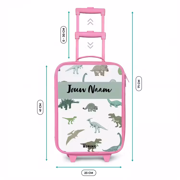 Kinderkoffer met naam - Roze - Dino Dynastie — 5
