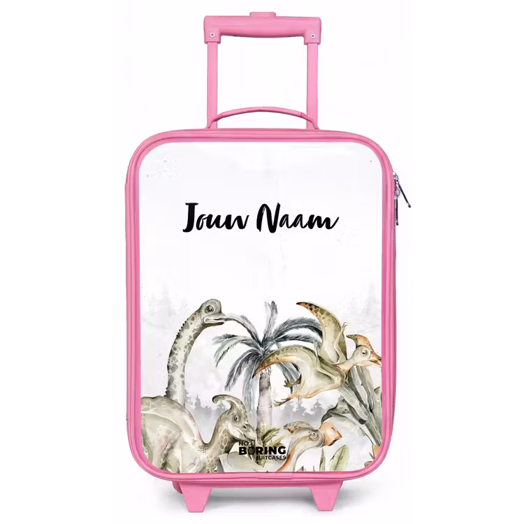 Kinderkoffer met naam - Roze - Dino Jungle — 1