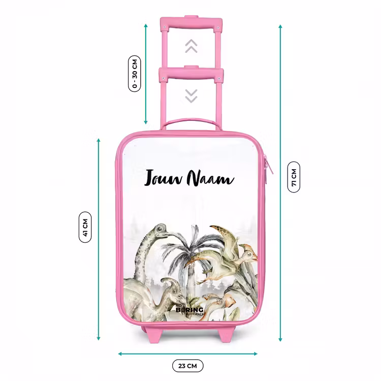 Kinderkoffer met naam - Roze - Dino Jungle — 5