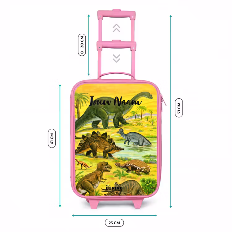 Kinderkoffer met naam - Roze - Dinosaurus in Dinosaurusland — 5