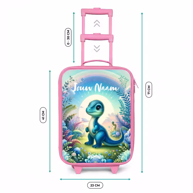 Kinderkoffer met naam - Roze - Django Dino — 5