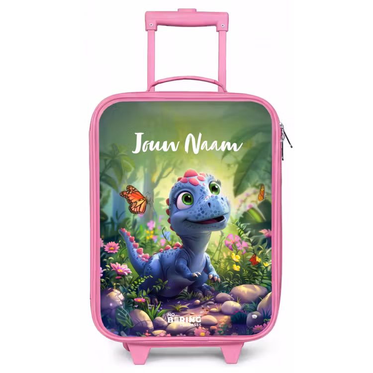 Kinderkoffer met naam - Roze - Donny Dino — 1
