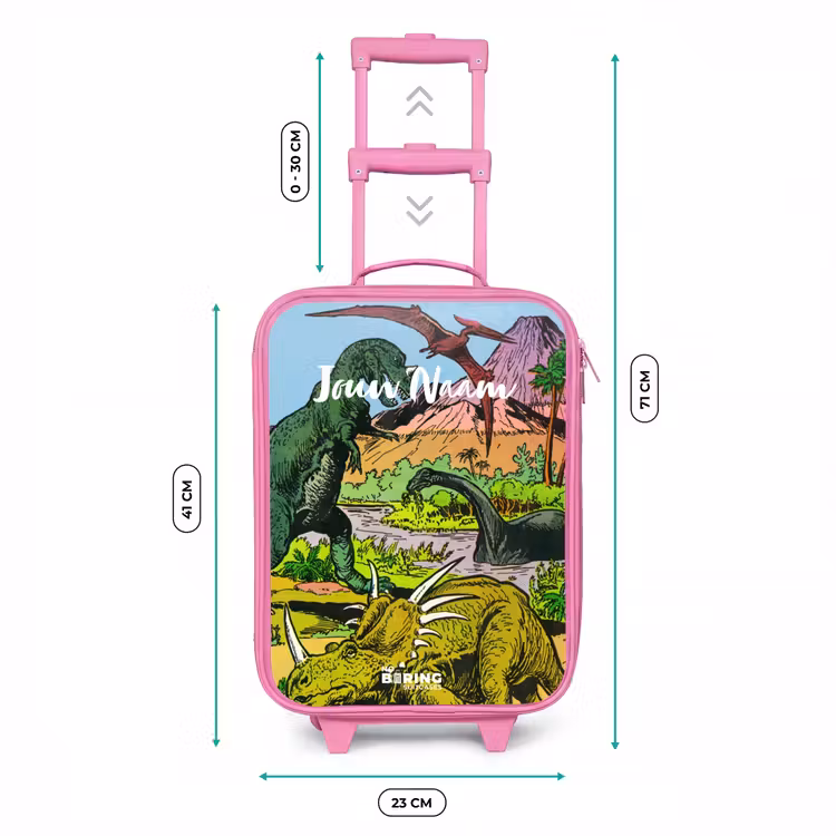 Kinderkoffer met naam - Roze - Feest in Dinosaurusland — 5