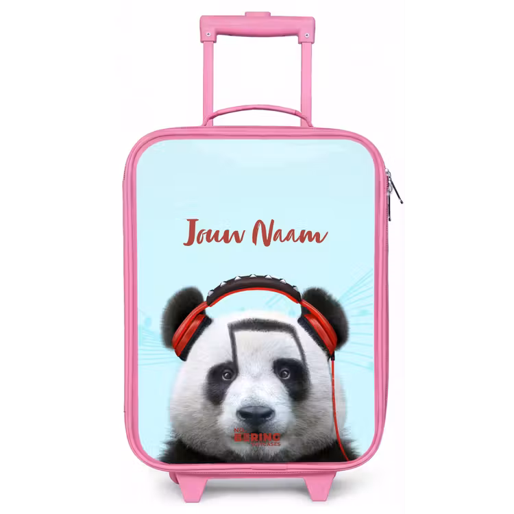 Kinderkoffer met naam - Roze - Kees de Panda — 1