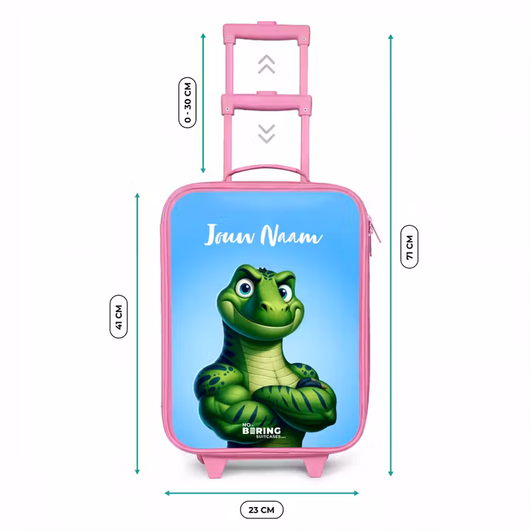 Kinderkoffer met naam - Roze - Spierbundelsaurus — 5
