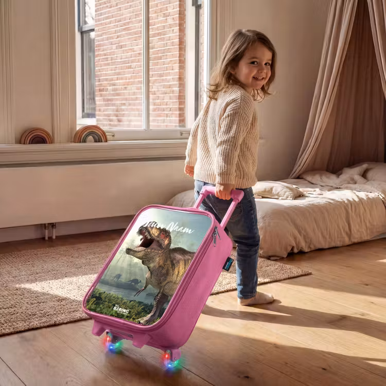 Kinderkoffer met naam - Roze - Thijs Tyrannosaurus — 3