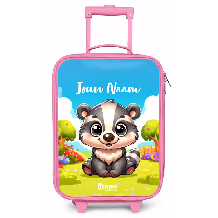 Kinderkoffer met naam - Roze - Willy Wipstaart — 1