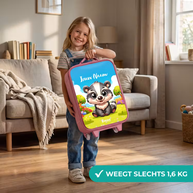 Kinderkoffer met naam - Roze - Willy Wipstaart — 2