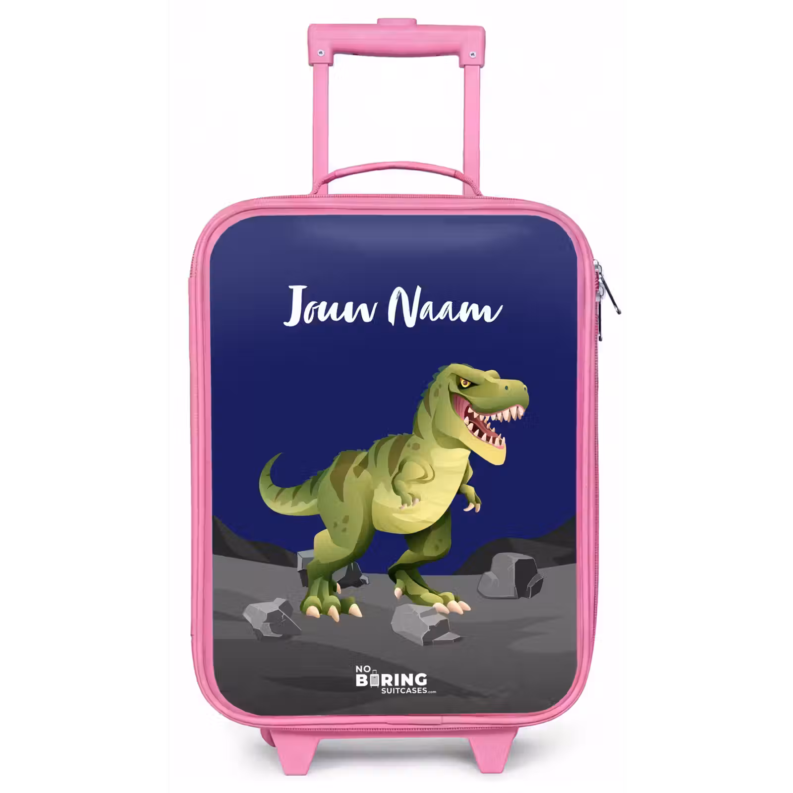 Kinderkoffer met naam - Roze - Tjibbe T-Rex — 1