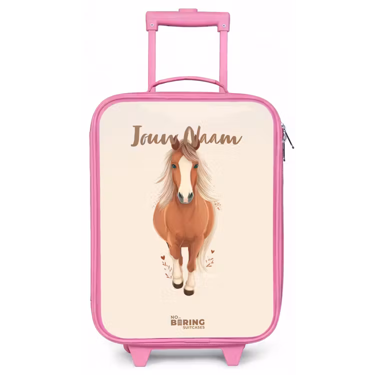 Kinderkoffer - Roze - Bruin paard in gallop — 1